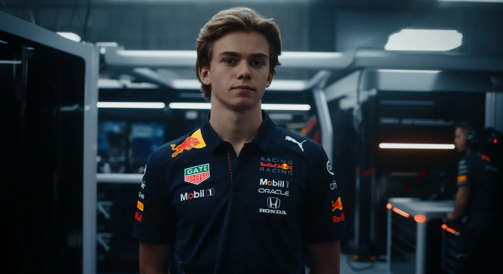 Arvid Lindblad, a Racing Bulls új F1-es pilótája a garázsban