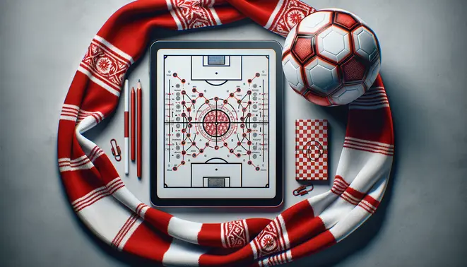 Liverpool FC futball szimbólumok, labda és taktikai ábra