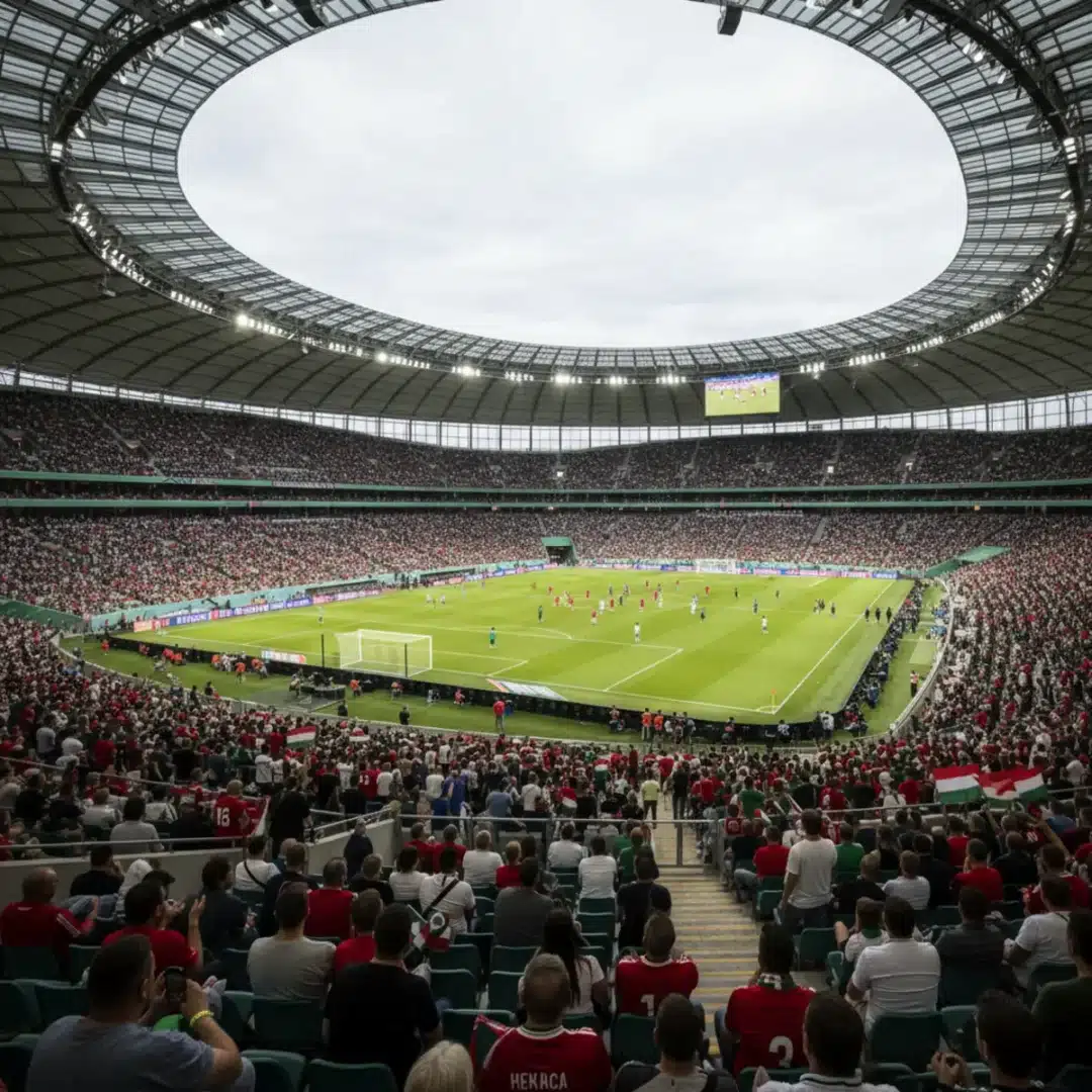 Szerkesztőségi fotó, amely semlegesen ábrázolja a Magyar-Ír vb-selejtező témáját