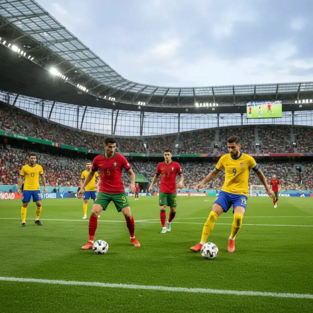 Szerkesztőségi fotó, amely semlegesen ábrázolja a Portugália - Örményország világbajnoki selejtezőt