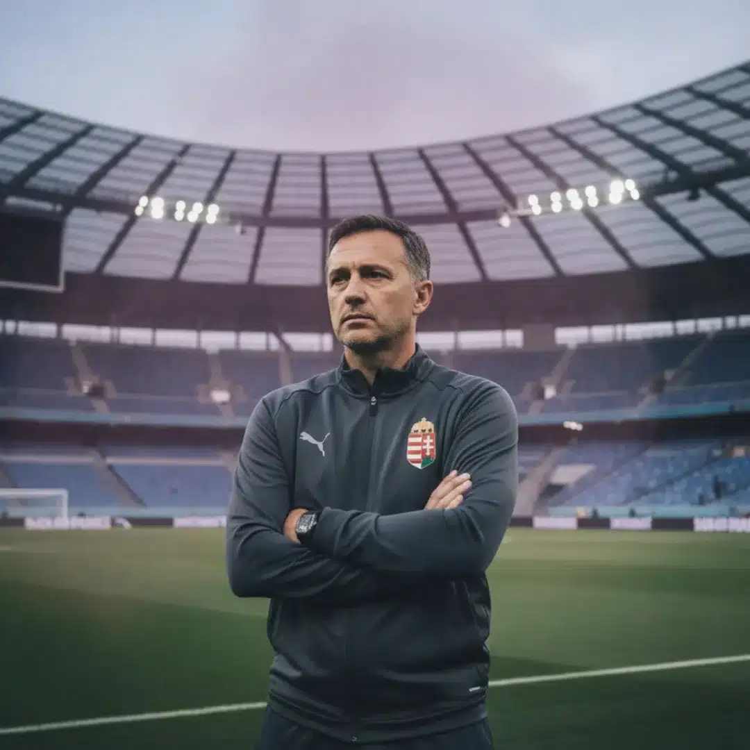 Marco Rossi, a magyar válogatott szövetségi kapitánya a futballpálya mellett gondolkodva