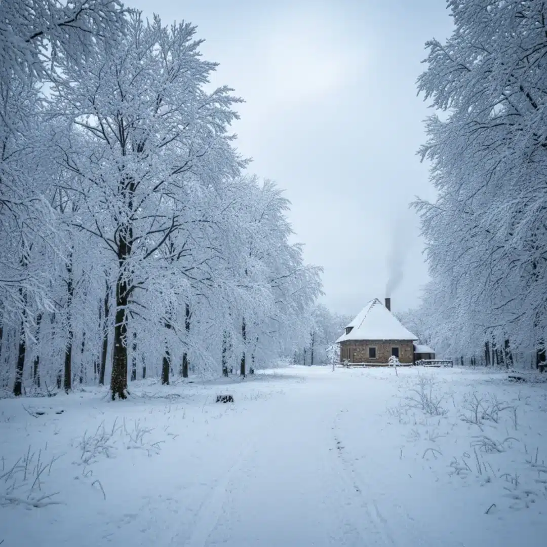 Havas táj és túraútvonal a Dobogókő környékén télen