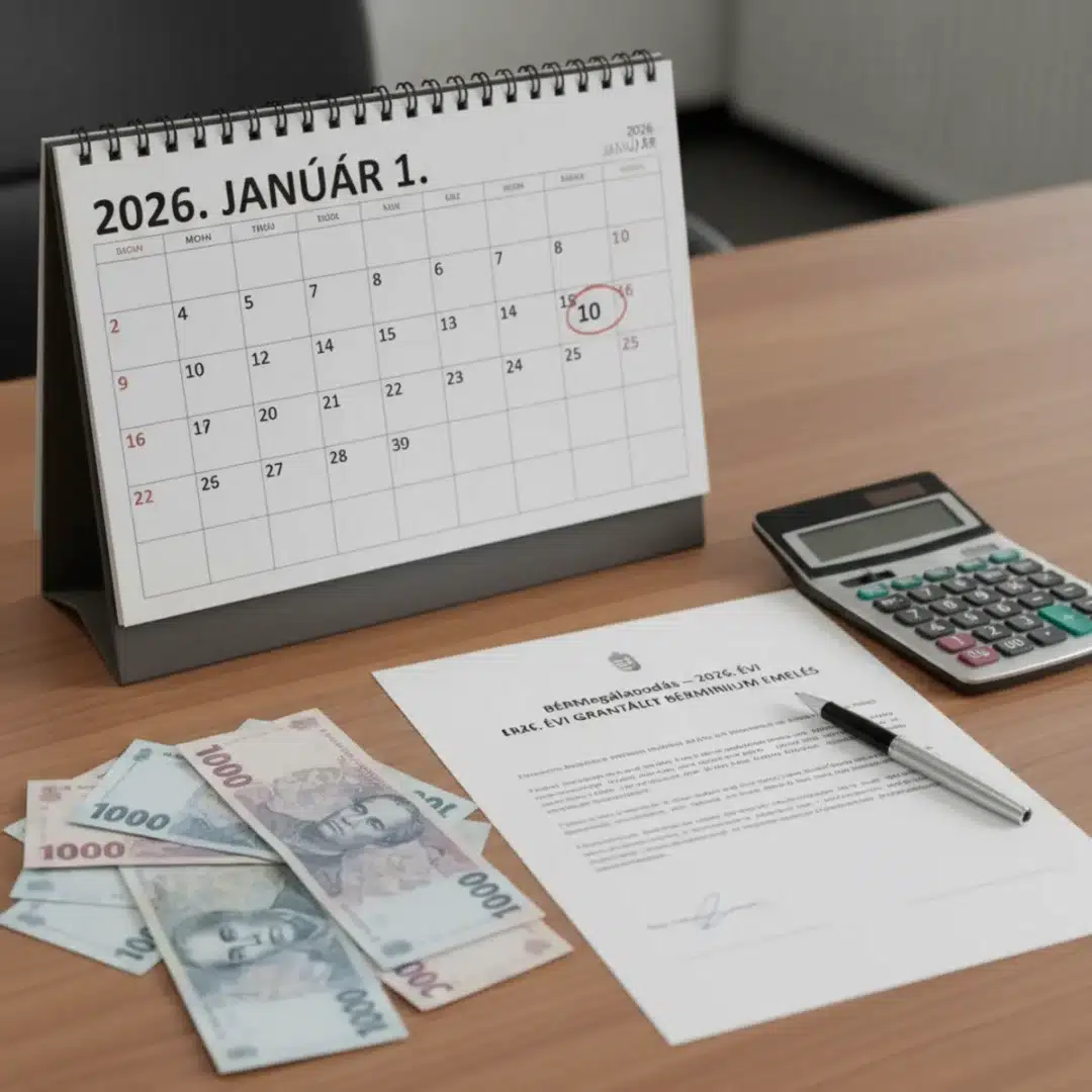 Szerkesztőségi fotó, amely semlegesen ábrázolja a garantált bérminimum 2026 témáját