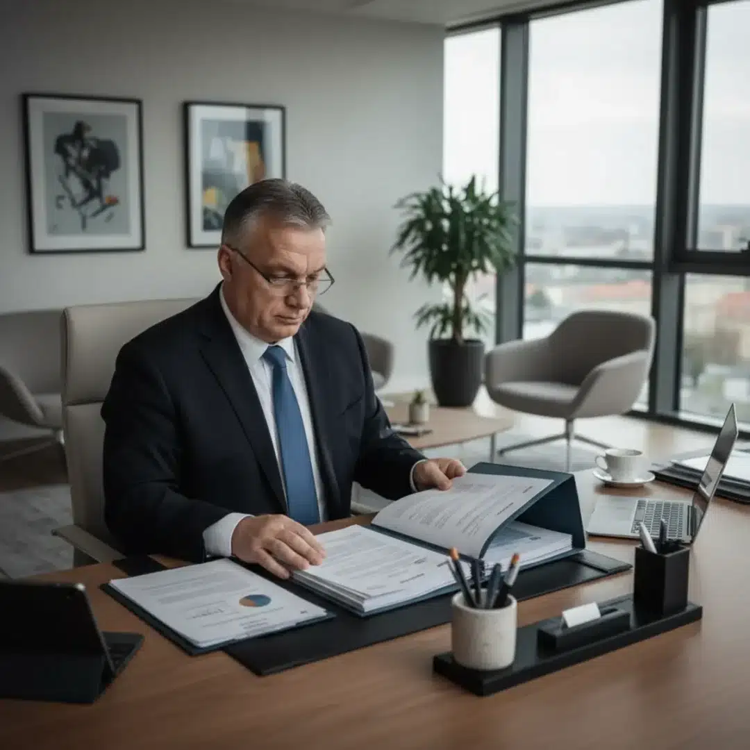 Szerkesztőségi fotó, amely semlegesen ábrázolja Orbán Viktor politikai szerepét