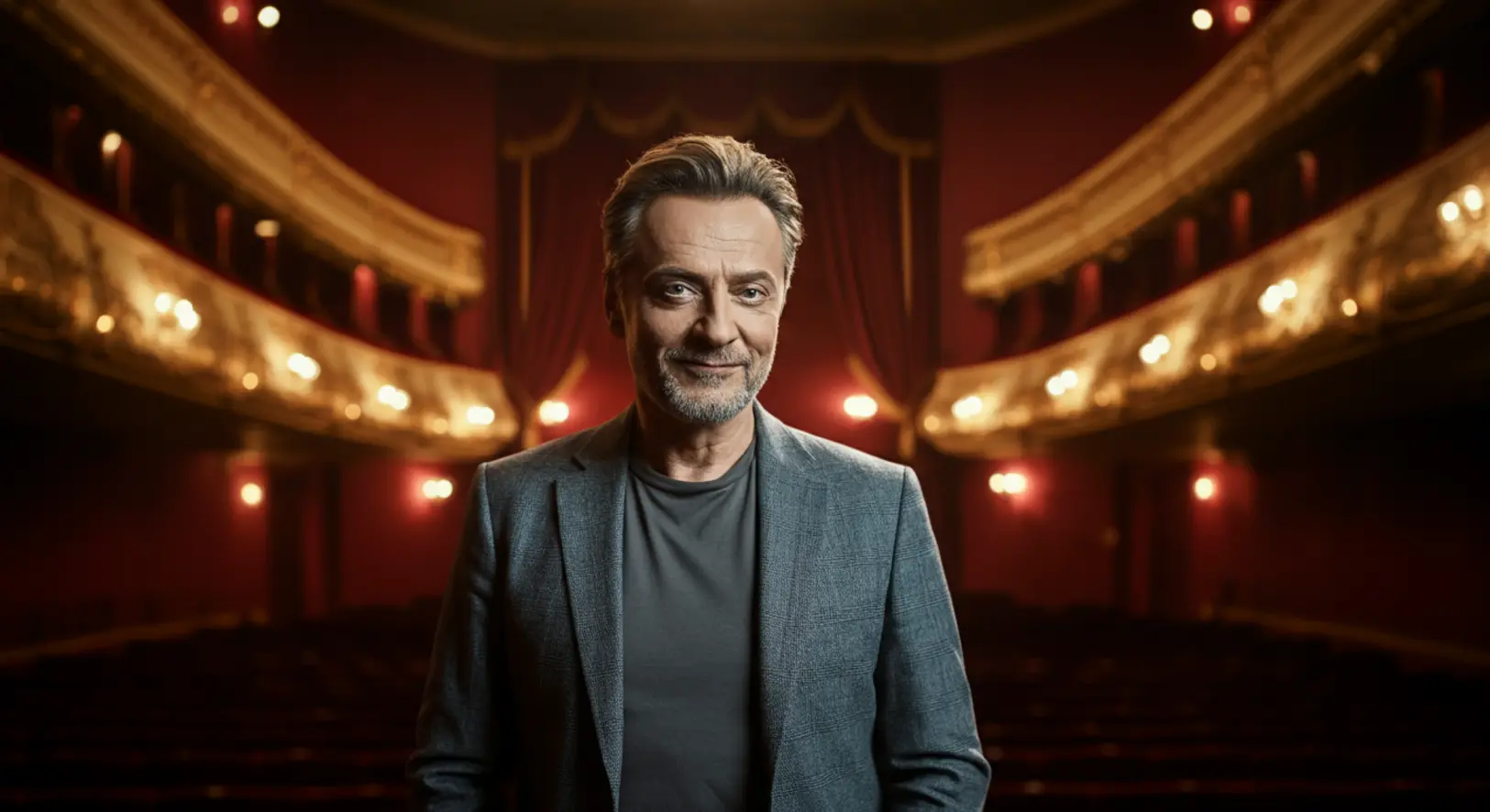 Kálloy Molnár Péter színművész portréja színházi környezetben