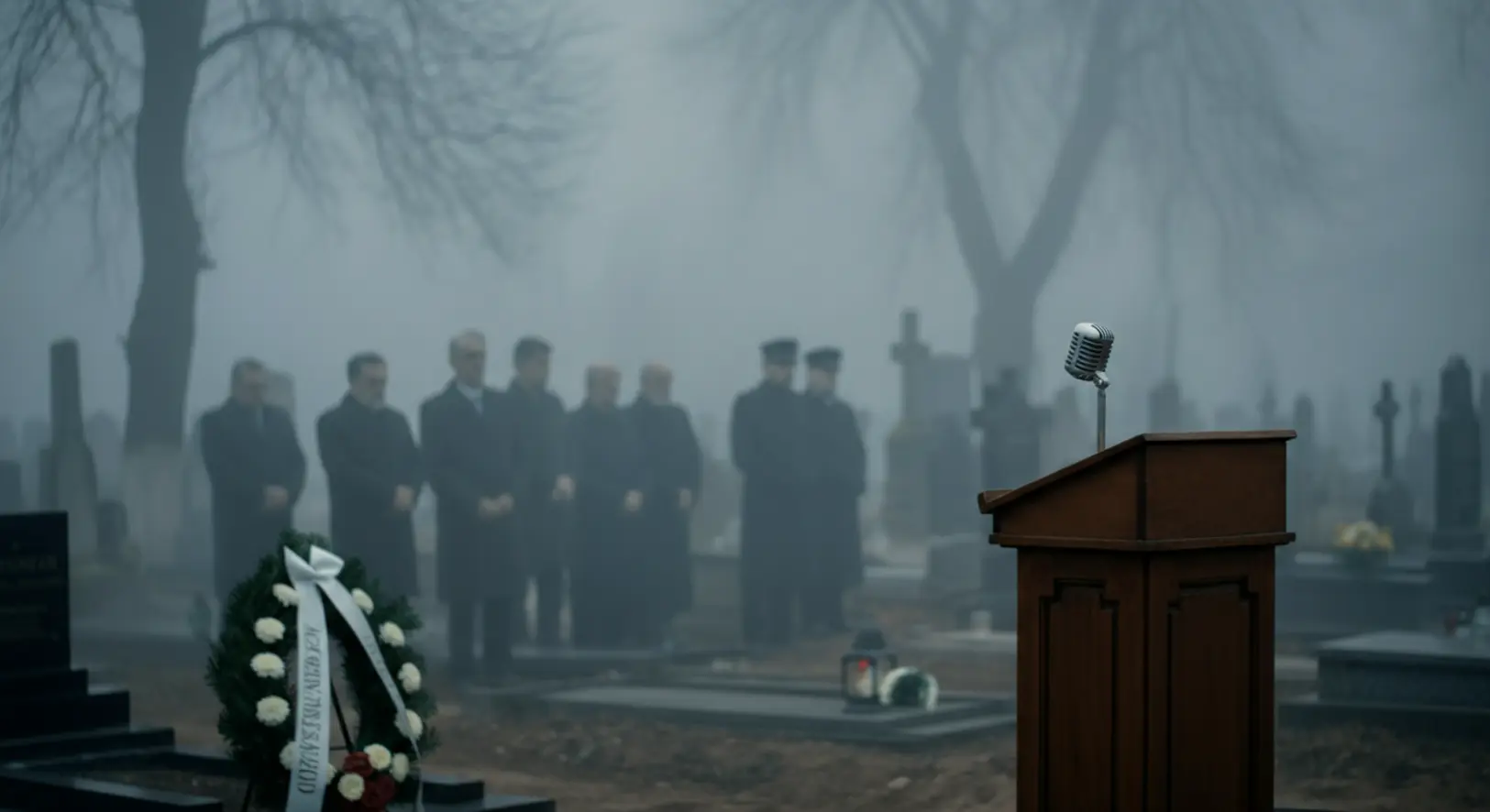 Kálloy Molnár Péter végső búcsúztatása a Fiumei úti sírkertben, Rudolf Péter beszéde közben.
