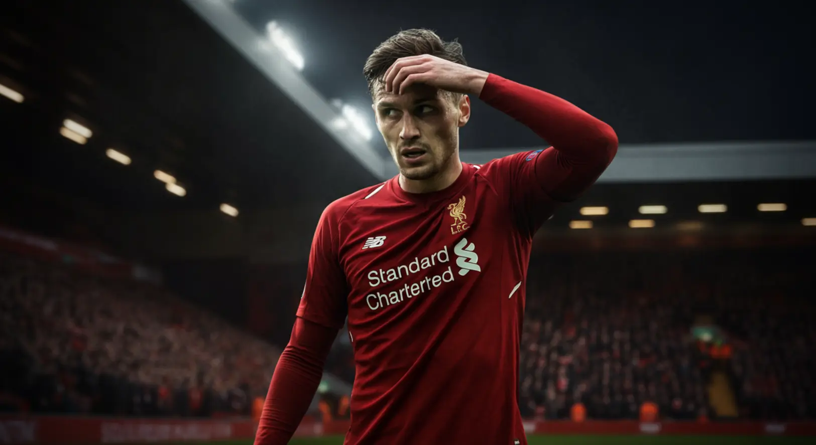 Szoboszlai Dominik csalódott arccal a Liverpool-Sunderland 1-1-es mérkőzésen