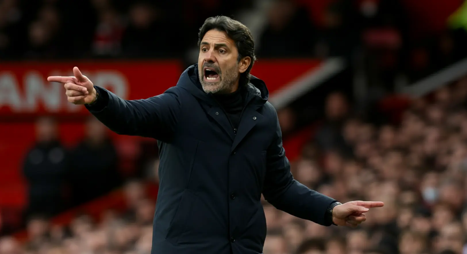 Rúben Amorim a pálya szélén a Manchester United – West Ham mérkőzésen az Old Traffordon