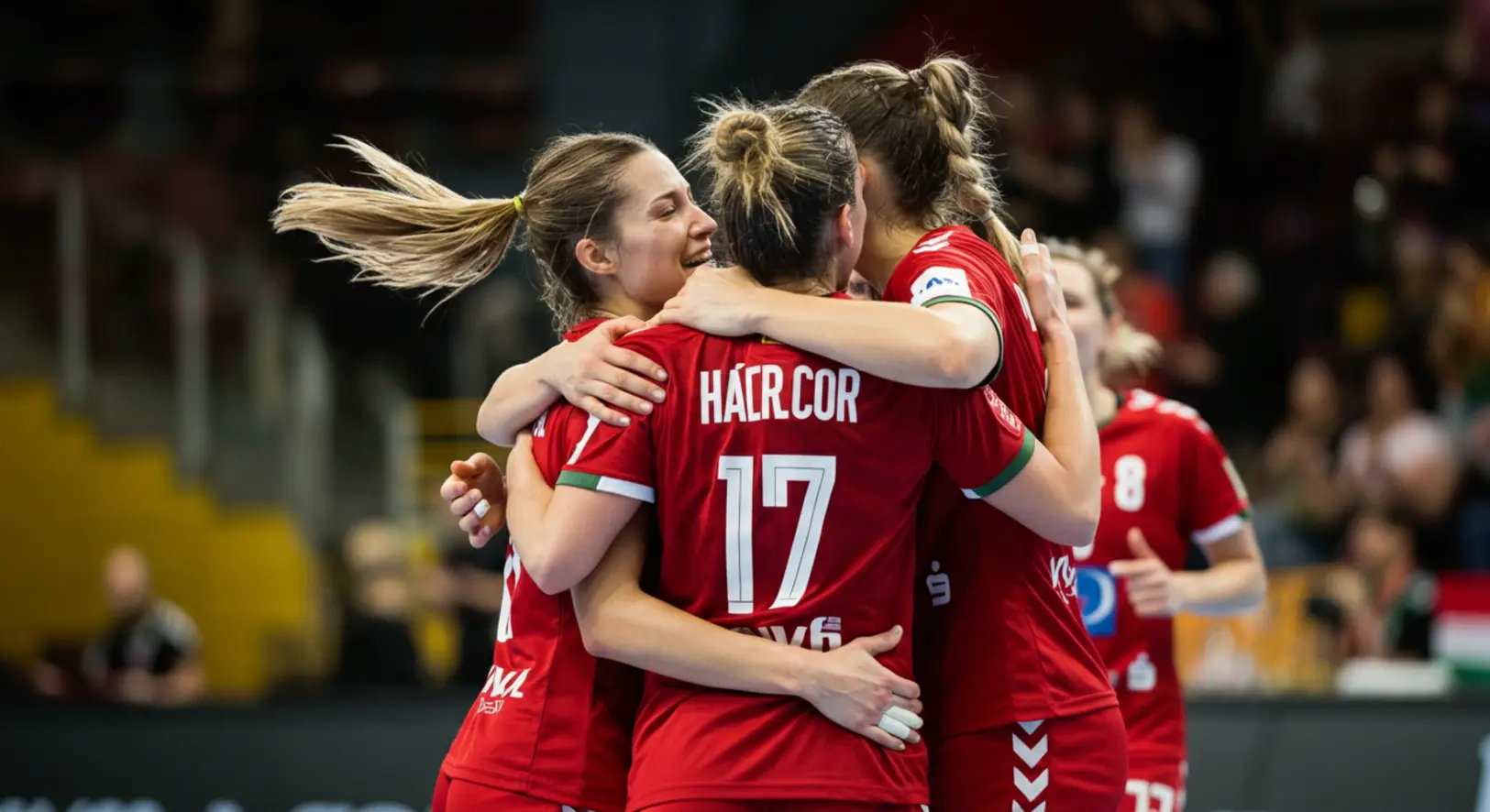 A magyar női kézilabda-válogatott ünnepli a negyeddöntőbe jutást a Japán elleni drámai döntetlen után a 2025-ös világbajnokságon.