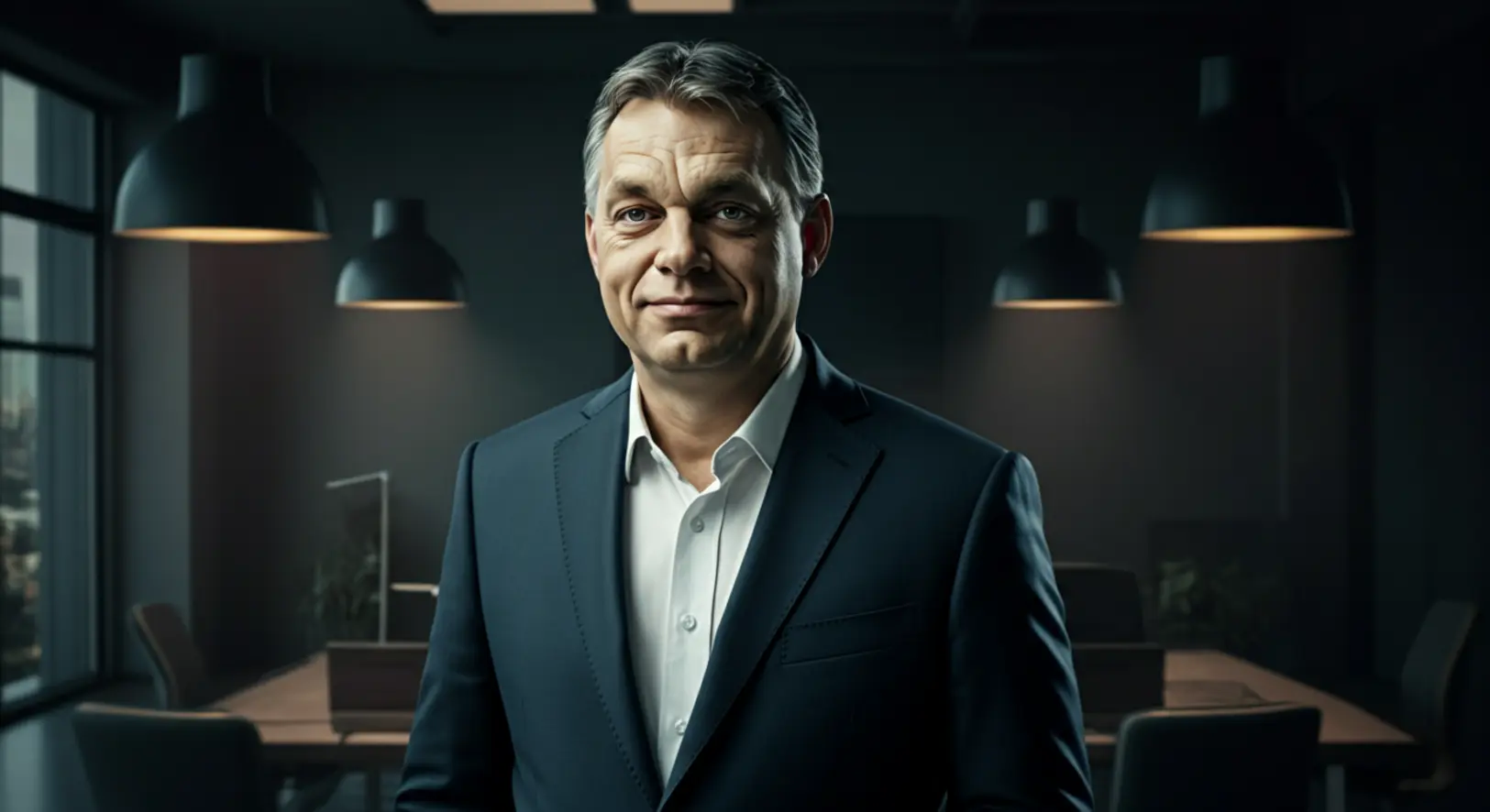 Orbán Viktor miniszterelnök sajtótájékoztató közben