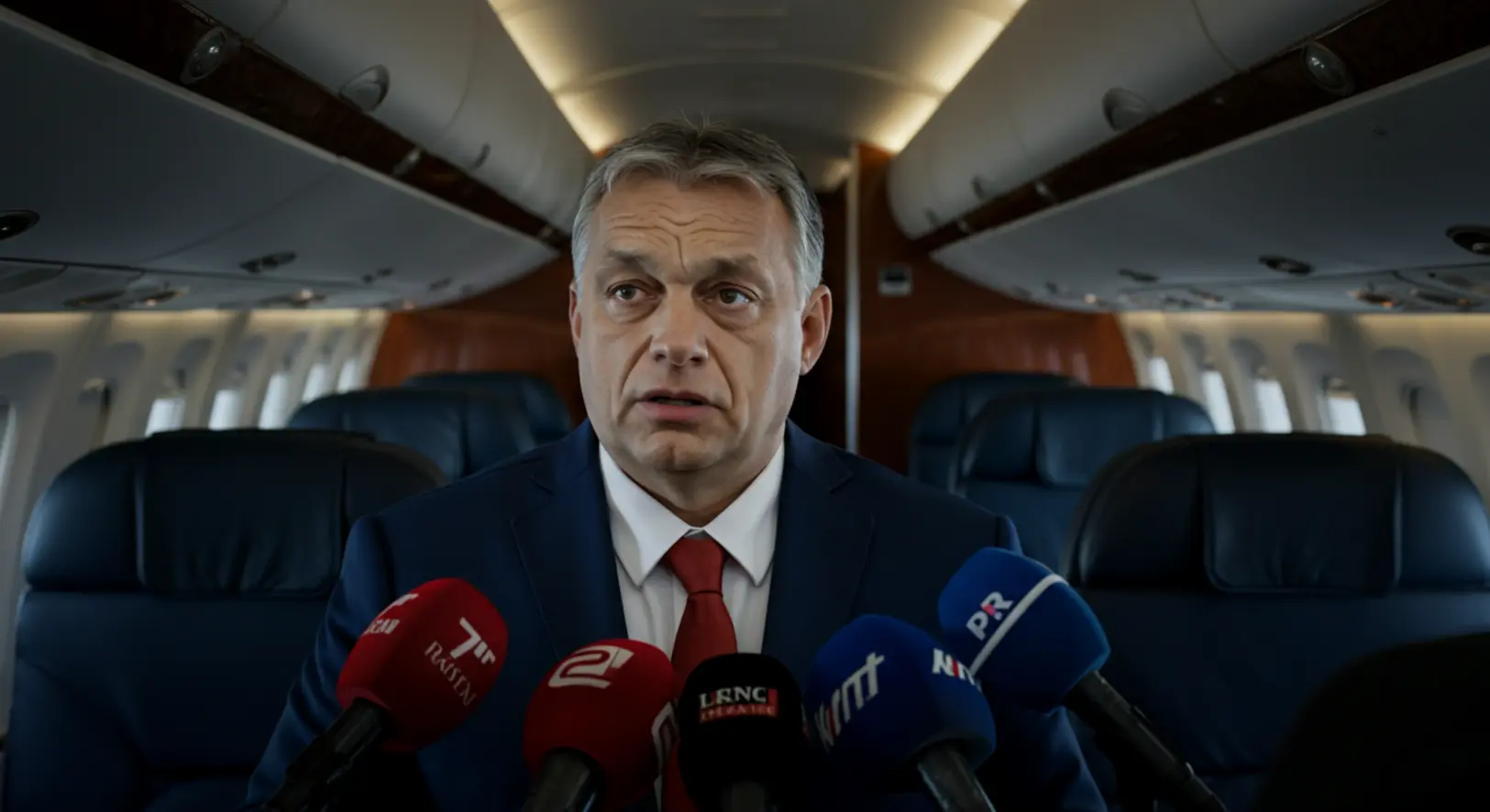 Orbán Viktor miniszterelnök a Törökországba tartó repülőgépen nyilatkozik a stratégiai tárgyalásokról.