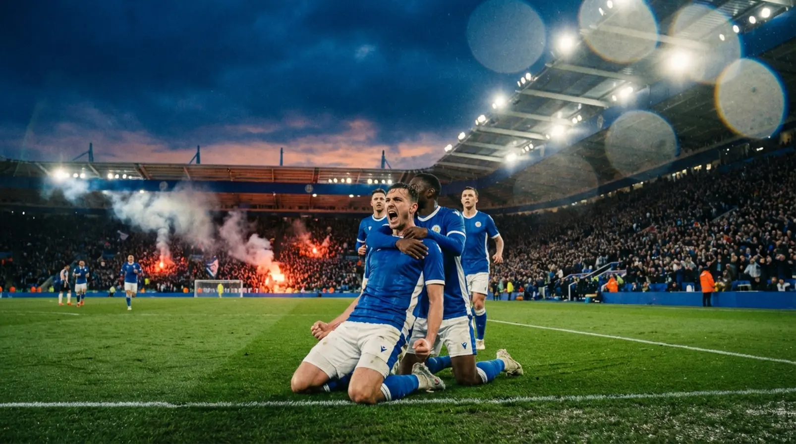 A Zalaegerszeg játékosai ünneplik a győztes gólt a Paks ellen a stadionban